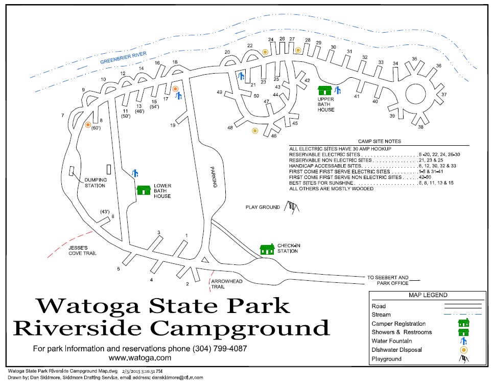 Watoga Campground Map