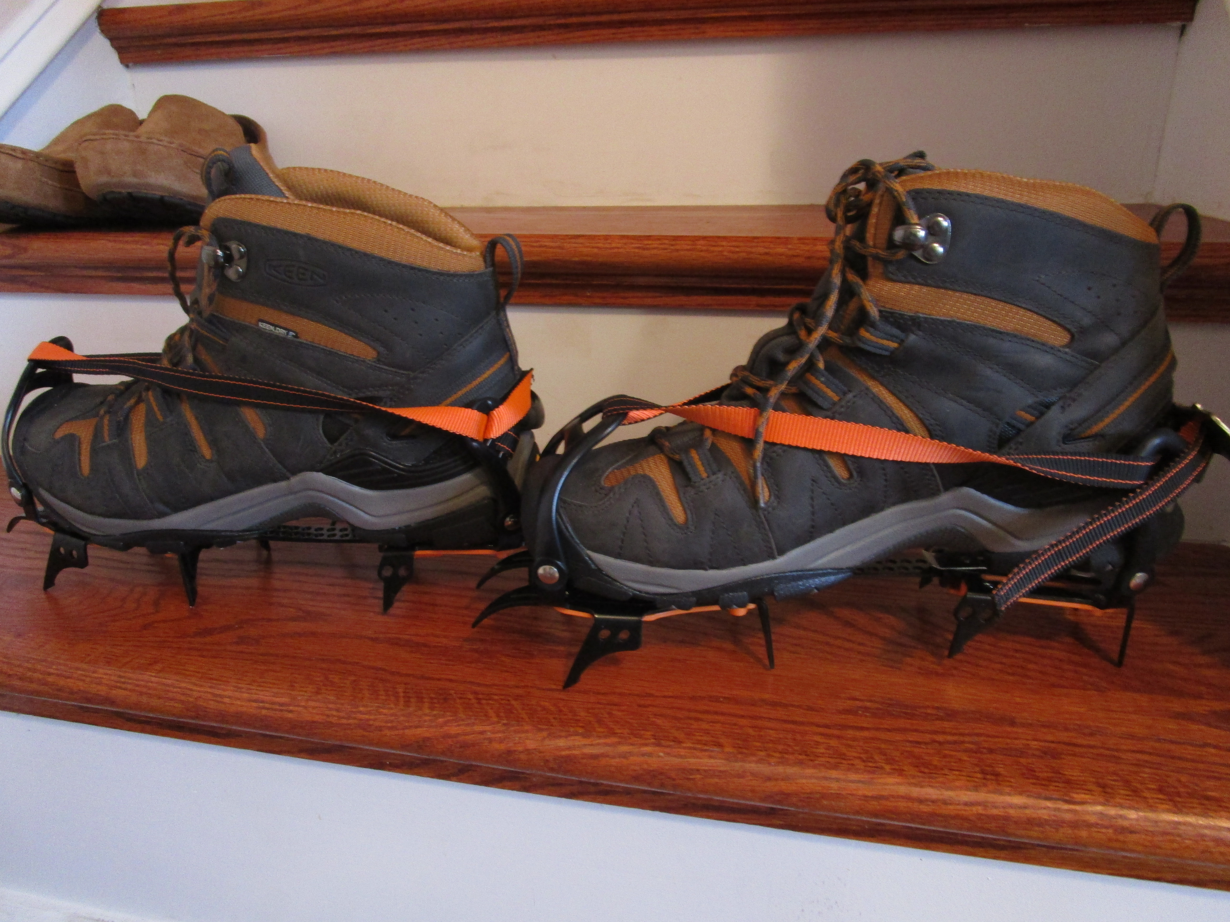 Crampons on Keen boots