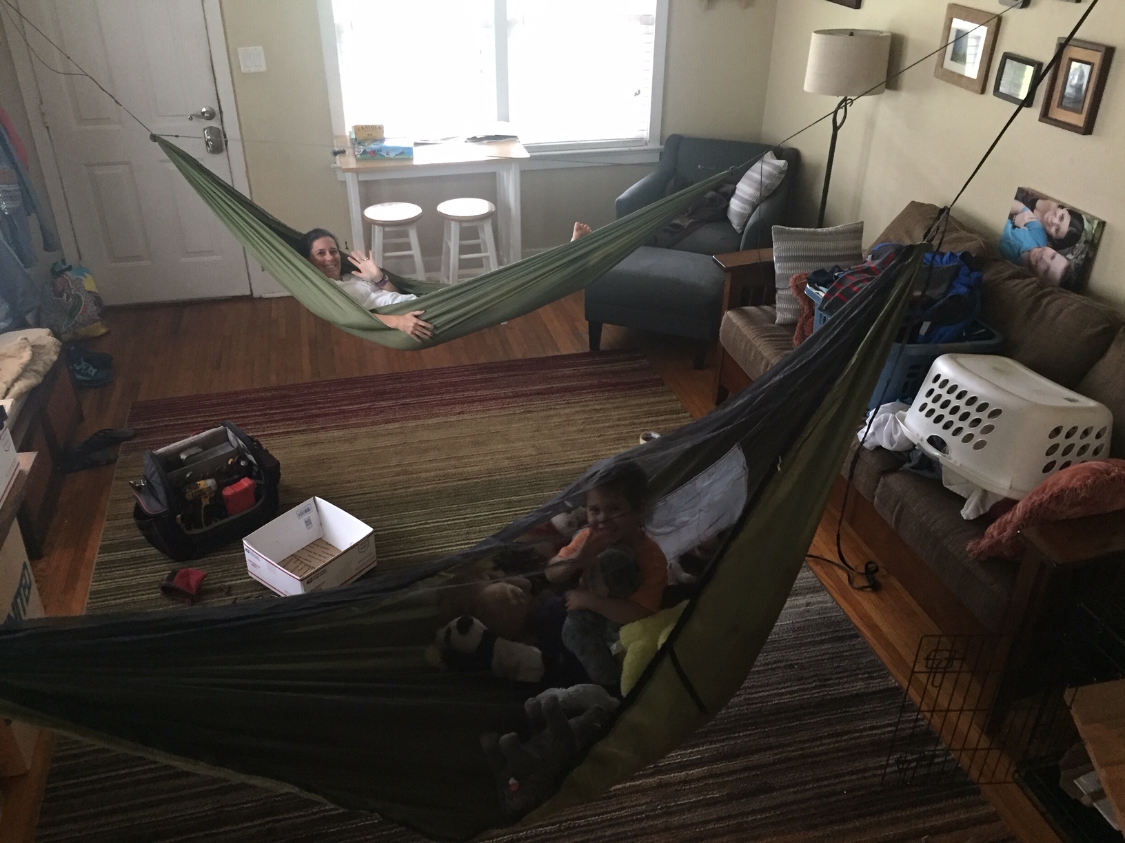 Living room hammocking