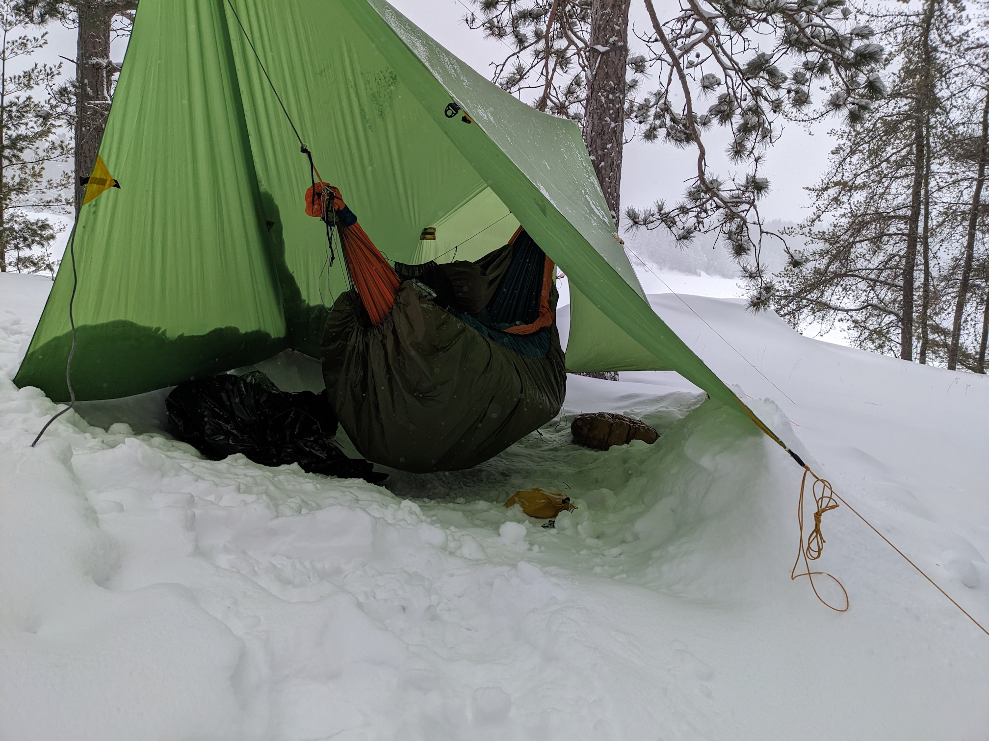 My home made rig in the BWCA in winter