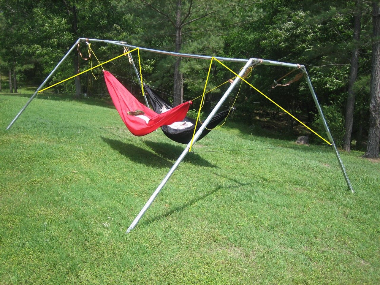 Diy 2 Hammock Stand - End To End Wobble Fix