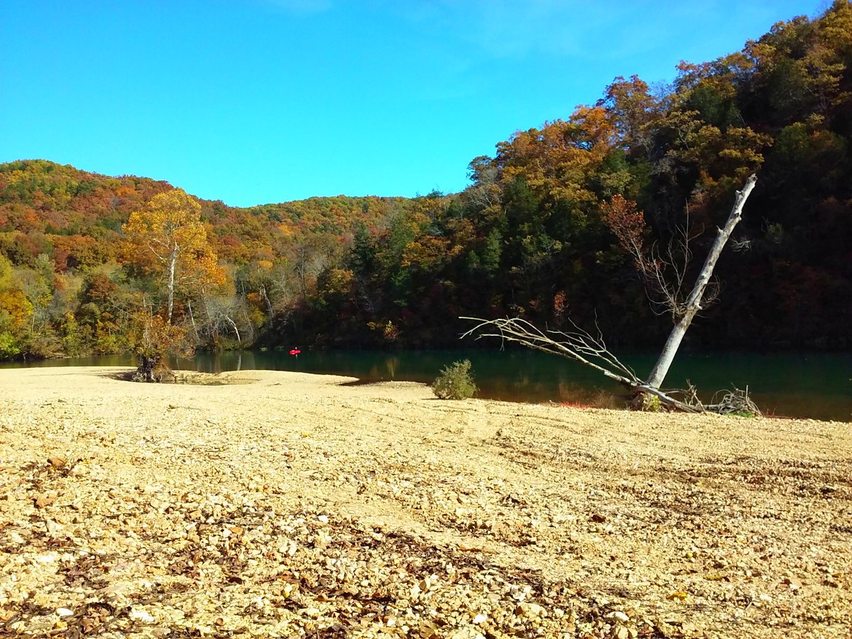 current river from gravel bar